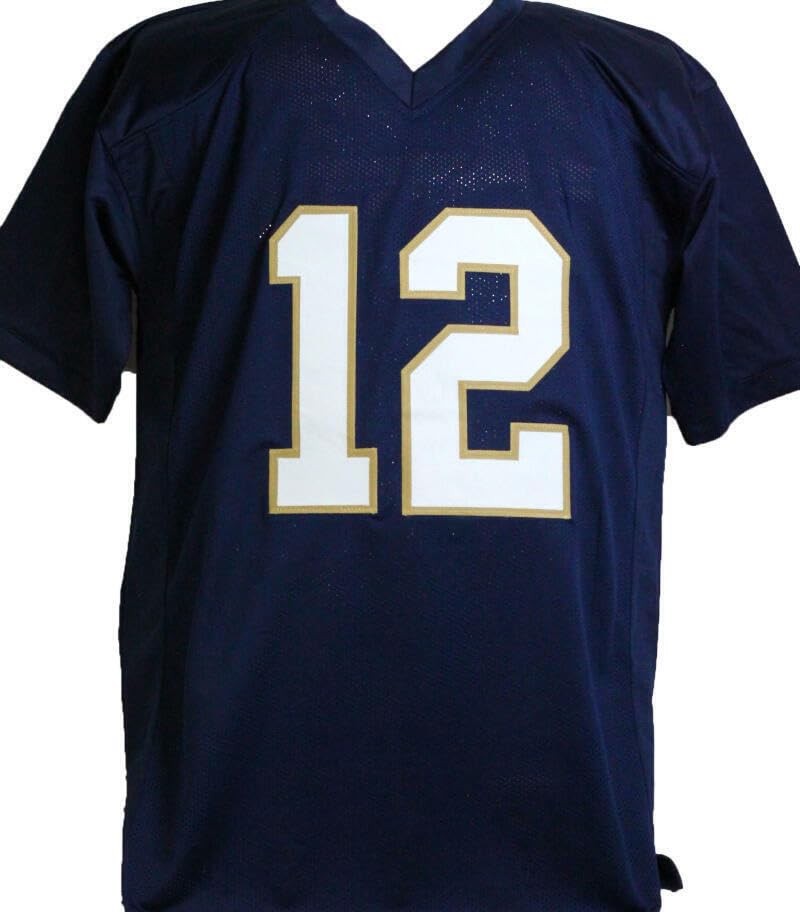 Ian Book Autographed Notre Dame Fighting Irish Custom Blue Jersey