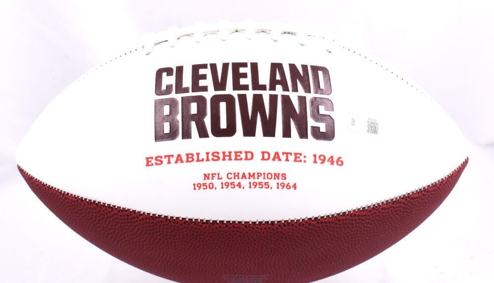 Nick Chubb Autographed Cleveland Browns Logo Football