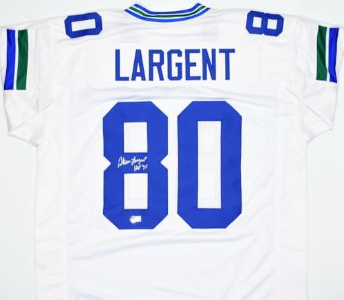 Steve Largent Signed Seattle Seahawks White Custom Jersey - HOF Inscribed