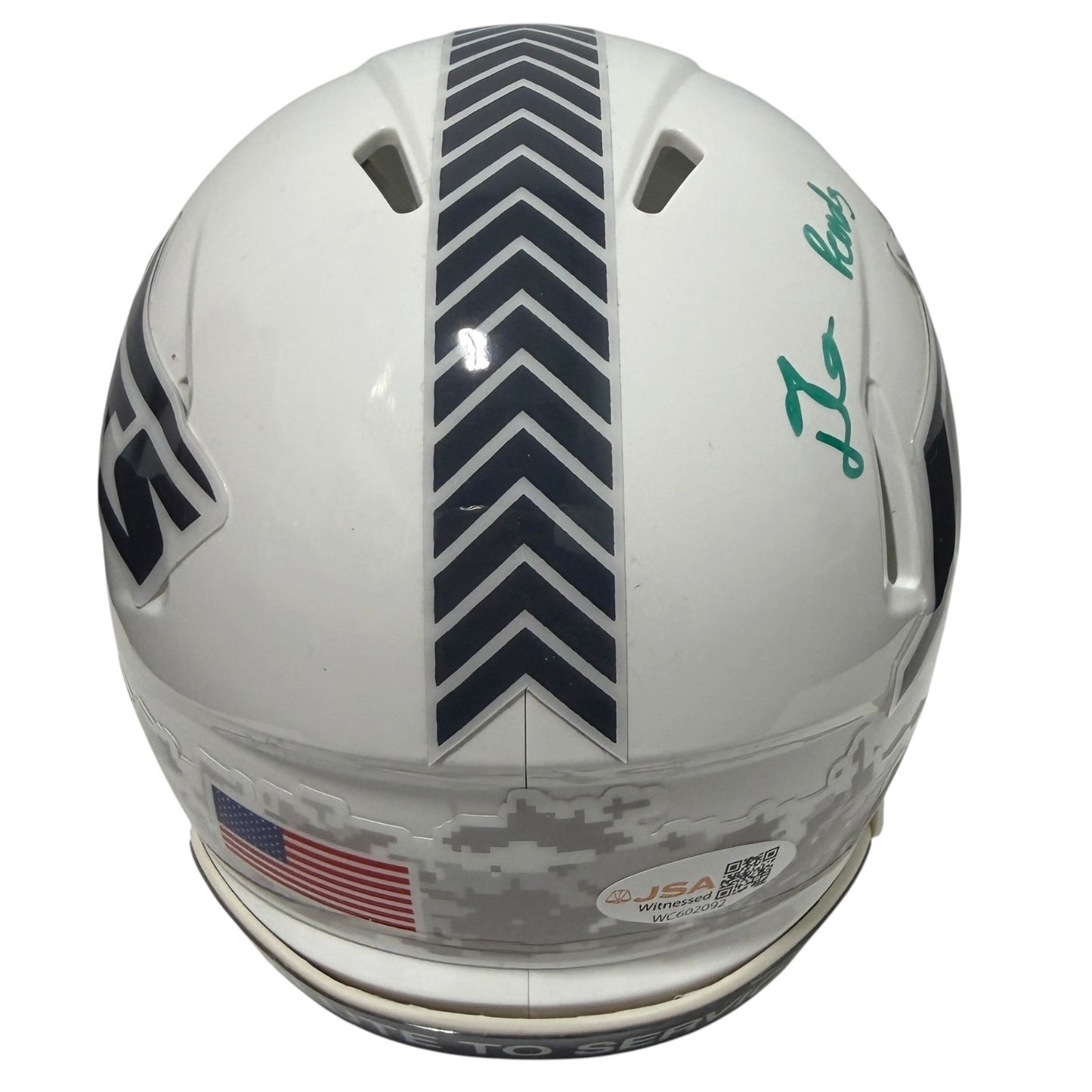D'Angelo Ponds Signed New York Jets Mini Helmet - Salute to Service