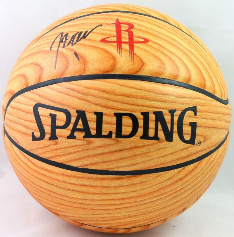 John Wall Autographed Houston Rockets Wood Grain Basketball