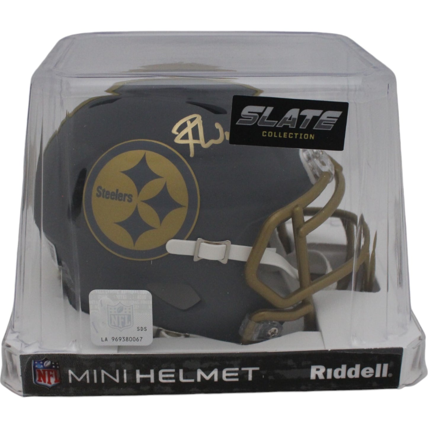 Roman Wilson Pittsburgh Steelers Autographed Slate Mini Helmet (Beckett)