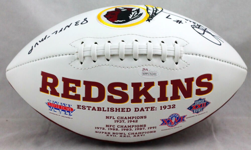 Joe Theismann Signed Washington Logo Football with MVP Inscription