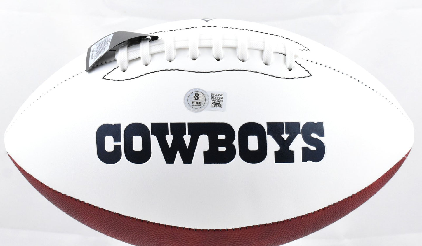DeMarvion Overshown Autographed Dallas Cowboys Logo Football