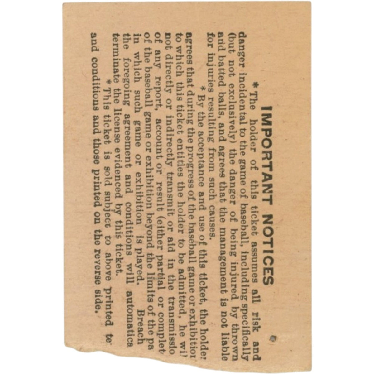 Yogi Berra New York Yankees 1947 Grand Slam Game Ticket Stub
