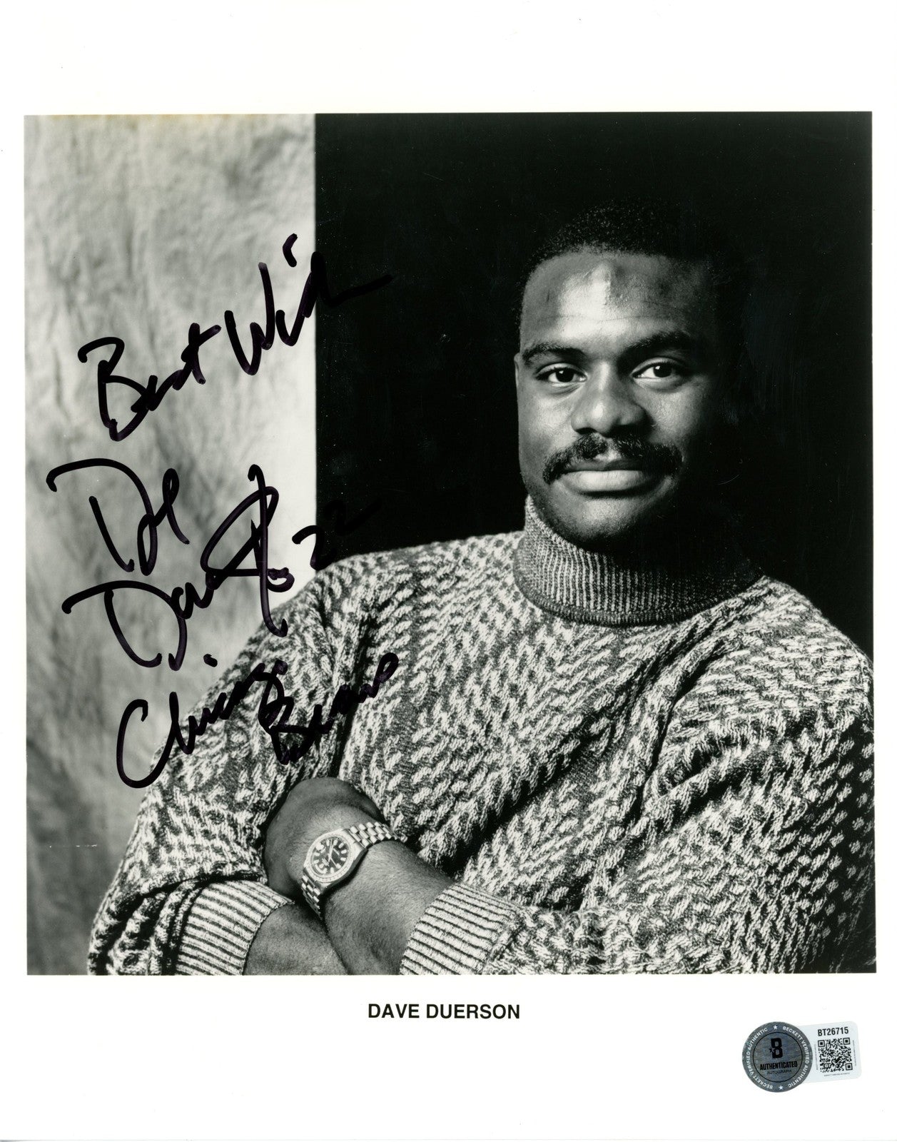 Dave Duerson Signed Chicago Bears 8x10 Photo