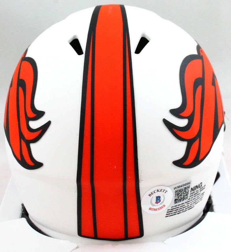 Karl Mecklenburg Signed Denver Broncos Lunar Speed Mini Helmet