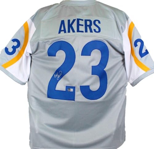 Cam Akers Signed Los Angeles Rams Grey Custom Jersey