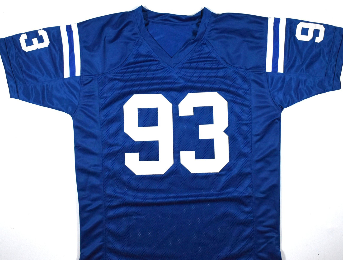 Dwight Freeney Autographed Blue Custom Jersey with HOF Inscription