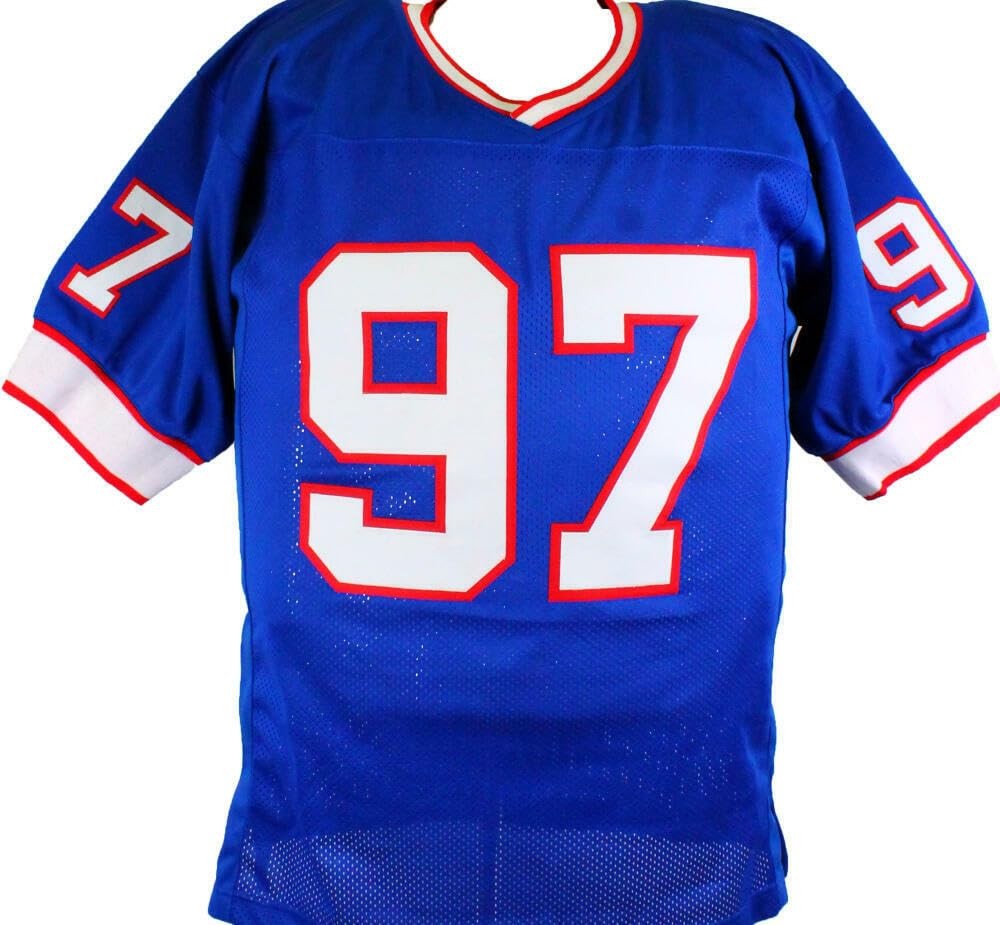 Cornelius Bennett Signed Blue Custom Jersey with Inscription