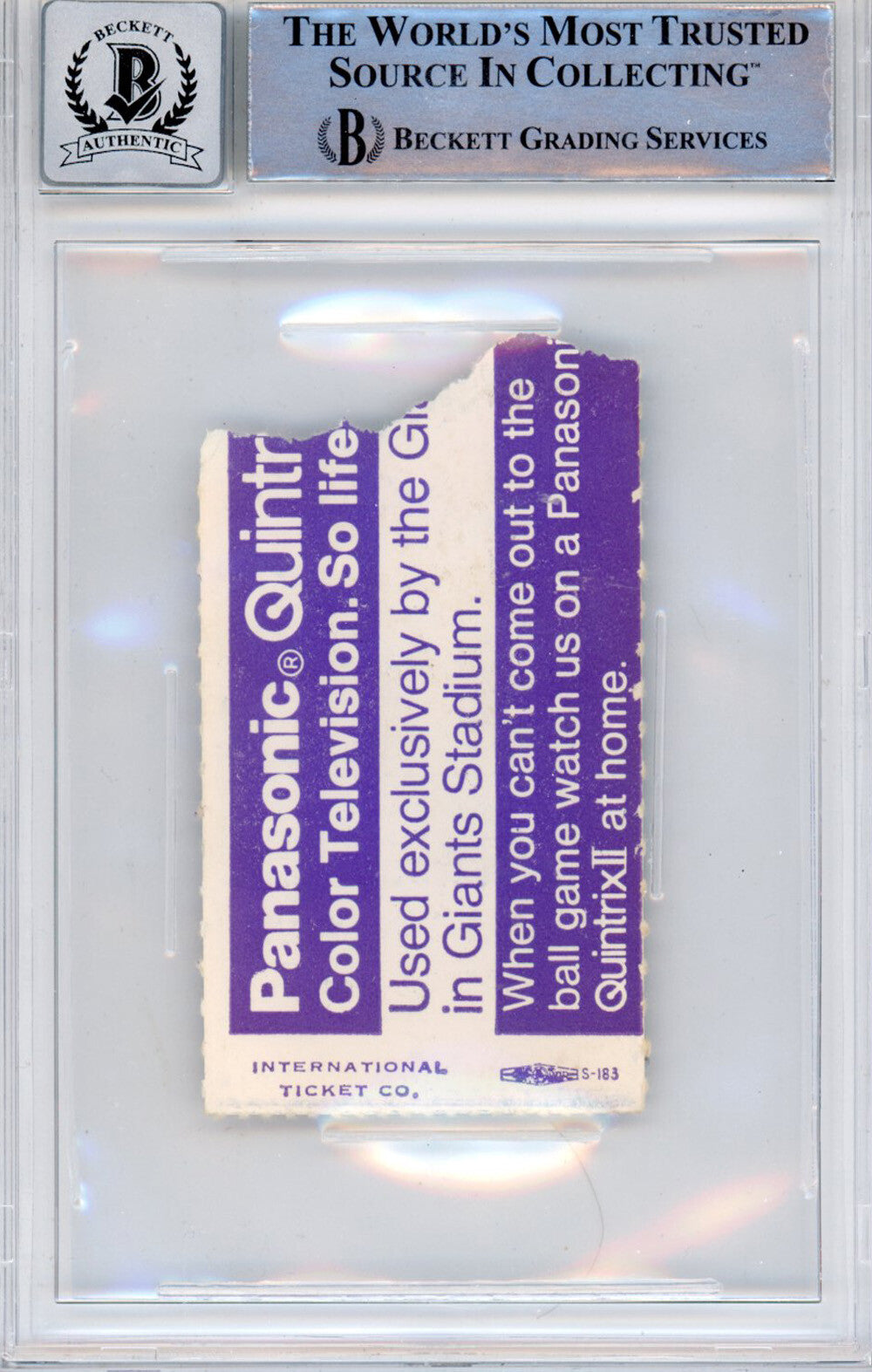 Tony Dorsett Autographed Dallas Cowboys Ticket Stub (11/6/1977) Beckett Slab