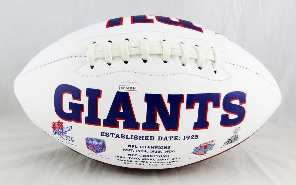 Fran Tarkenton Signed New York Giants Logo Football with HOF Inscription