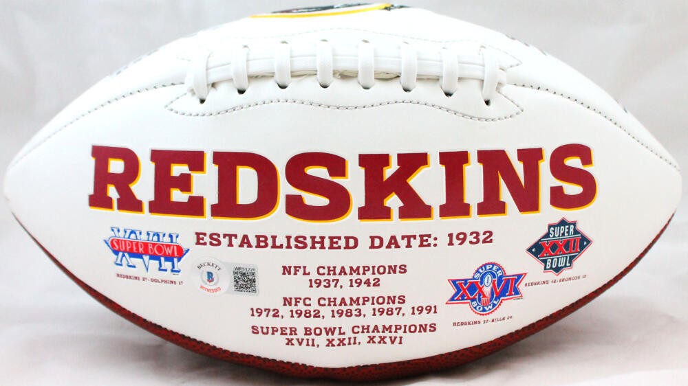 Doug Williams Signed Washington Logo Football with SB MVP Inscription
