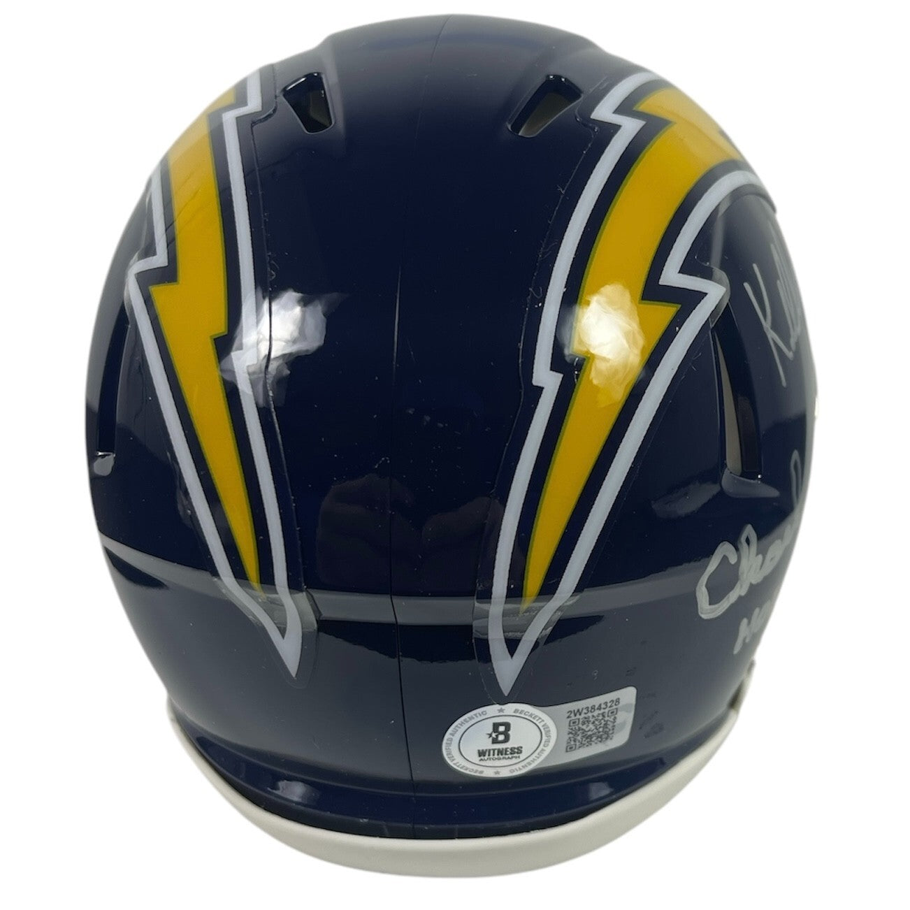Kellen Winslow & Charlie Joiner Autographed Chargers Throwback Mini Helmet