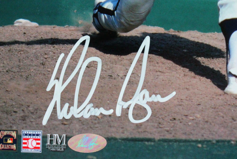 Nolan Ryan Autographed Houston Astros 8x10 Photo - Pitching Front View