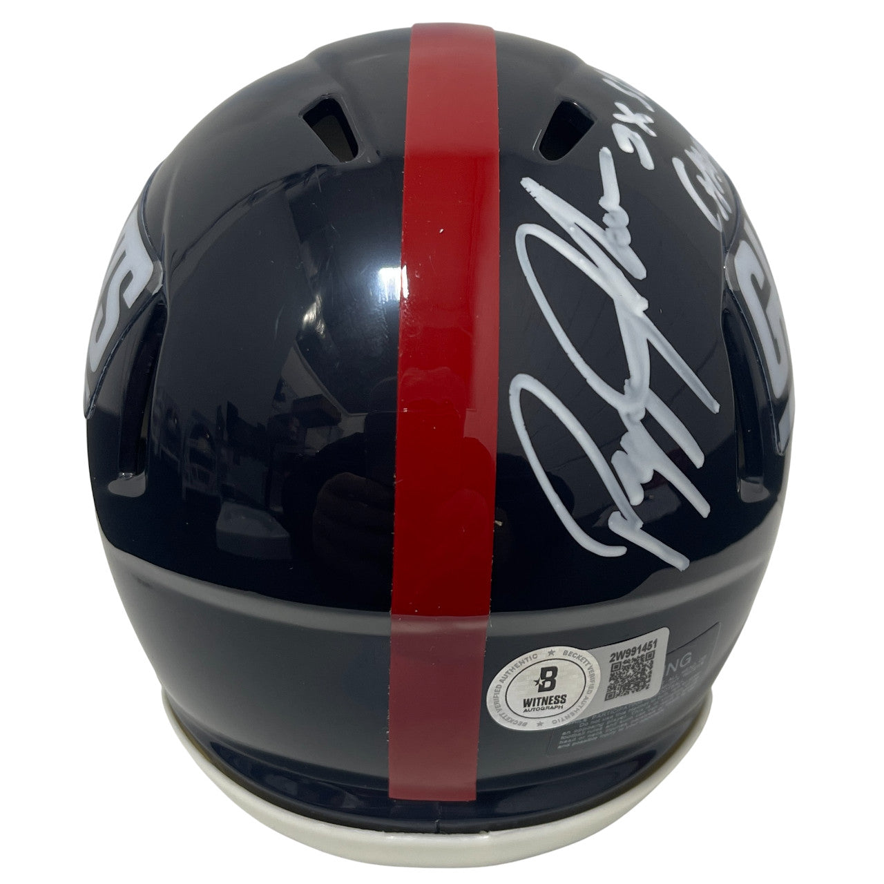 Pepper Johnson Signed New York Giants Throwback Mini Helmet (2x SB Champs) BAS