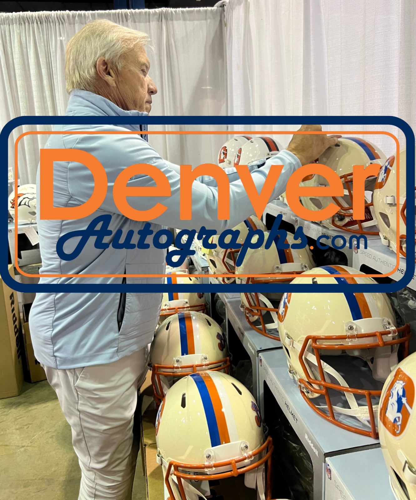 John Elway Signed Denver Broncos Full Size Authentic Retro Helmet