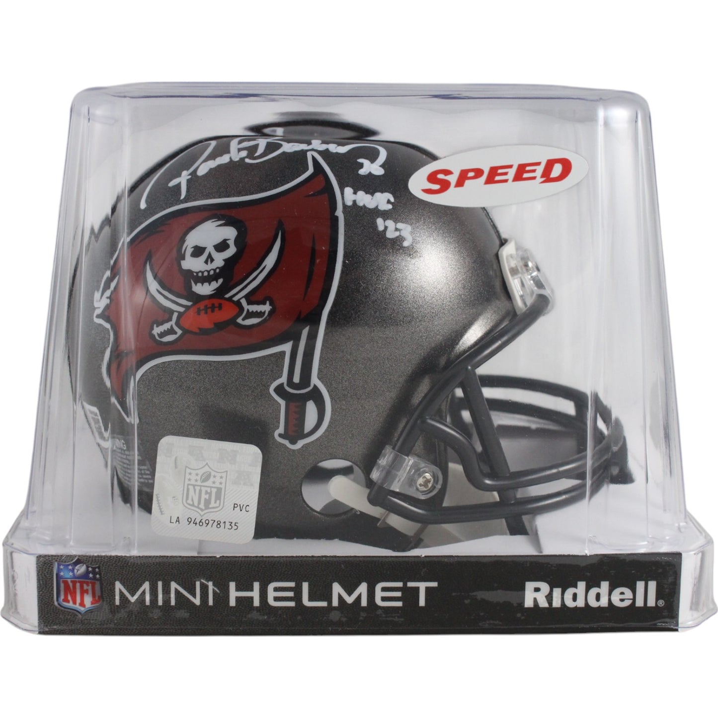 Ronde Barber Signed Tampa Bay Buccaneers VSR4 Throwback Mini Helmet HOF