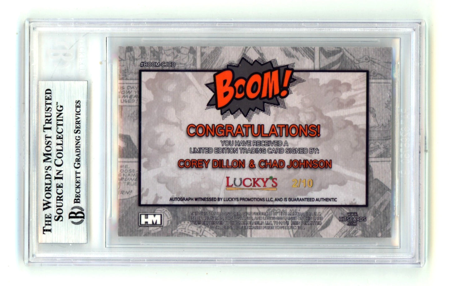 Corey Dillon & Chad Johnson Signed Card 2024 BOOM Gold #/10 - BGS
