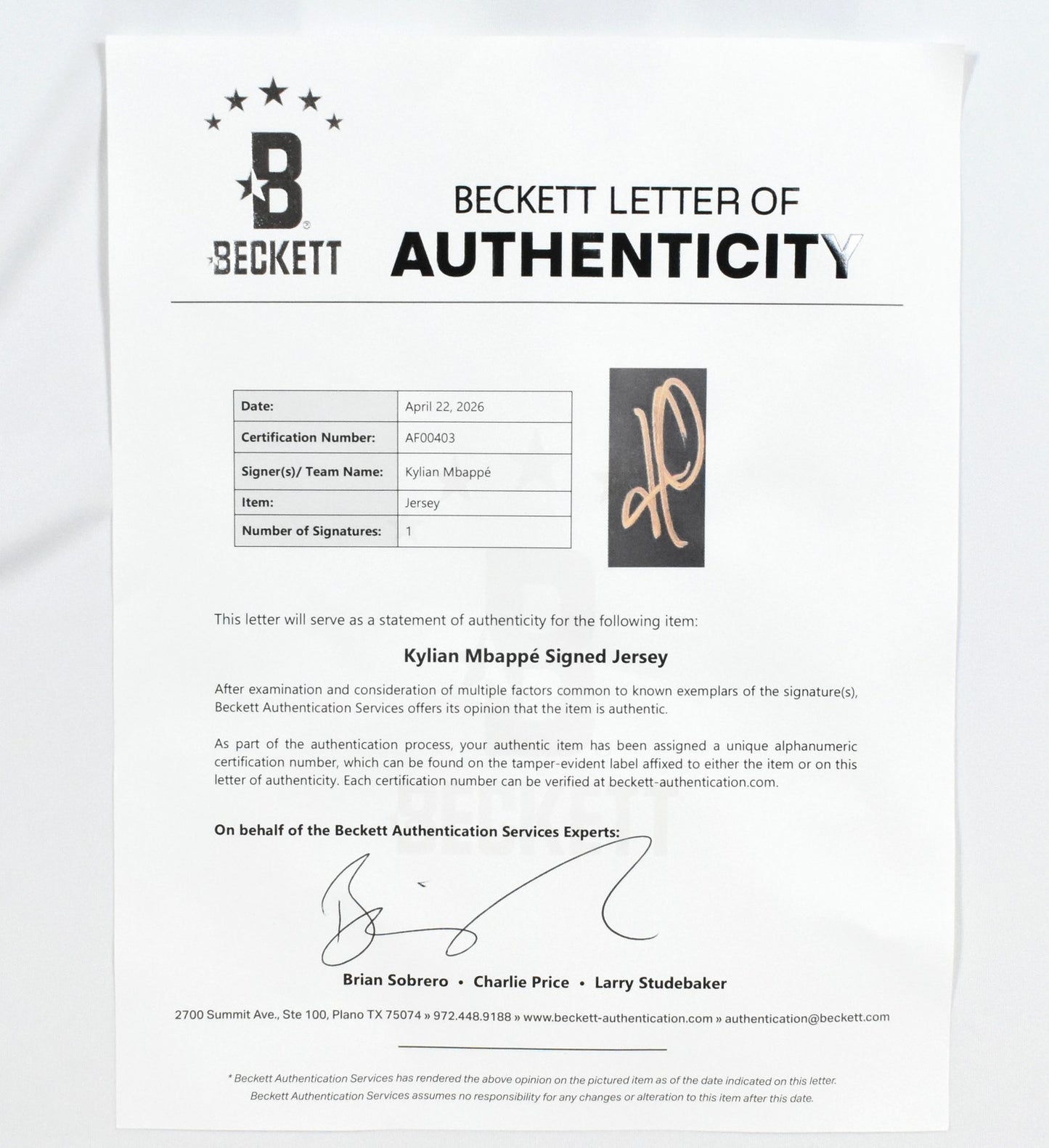 Kylian Mbappe Signed Real Madrid Home Jersey
