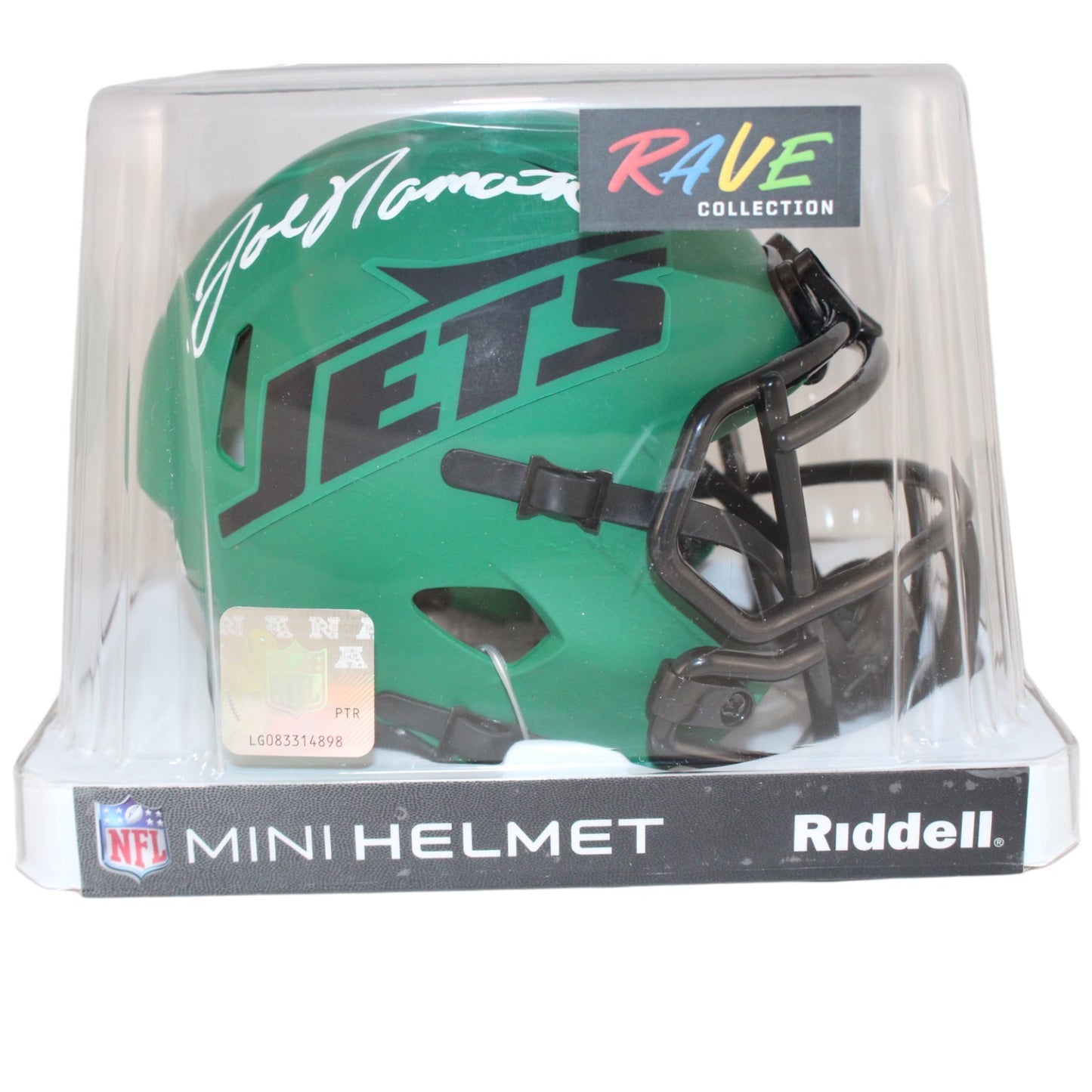 Joe Namath Signed New York Jets Rave Alternate Mini Helmet (Beckett COA)