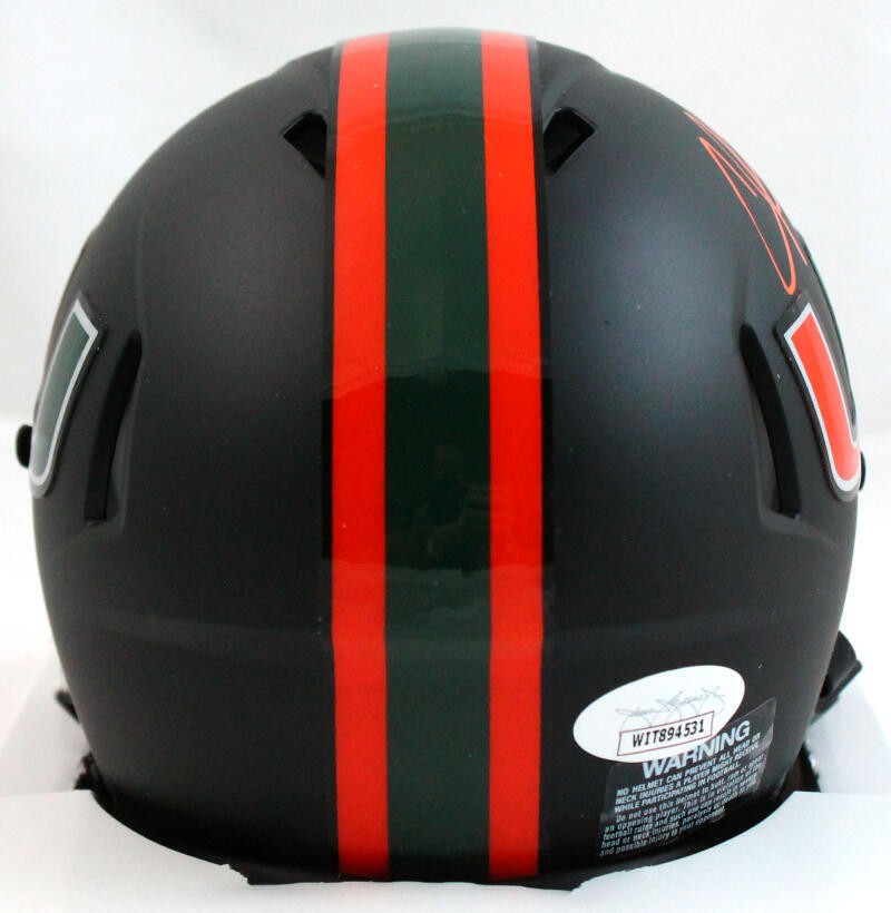 Andre Johnson Signed Miami Hurricanes Nights Speed Mini Helmet