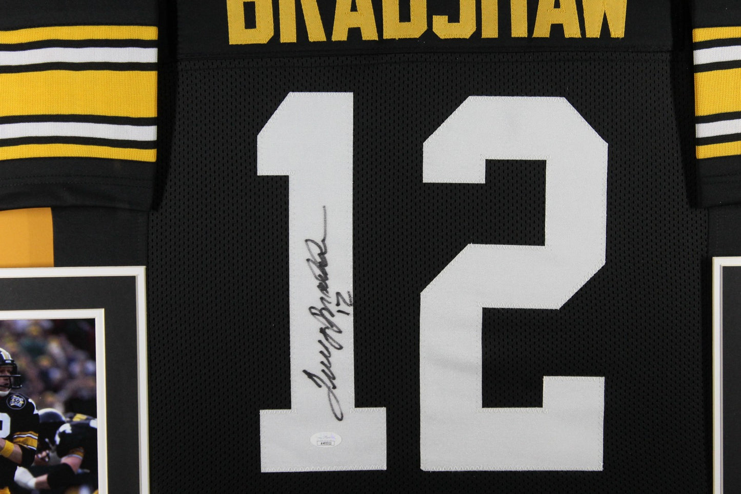 Terry Bradshaw Signed Framed Black Custom Football Jersey