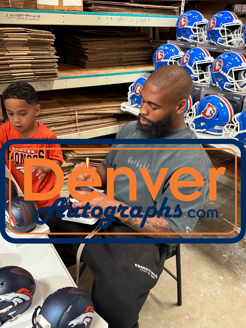 Jonathon Cooper Autographed Denver Broncos Mini Helmet