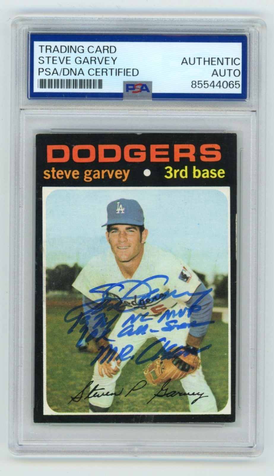 Steve Garvey Signed 1971 Topps #341 Rookie Card w/ Inscriptions PSA
