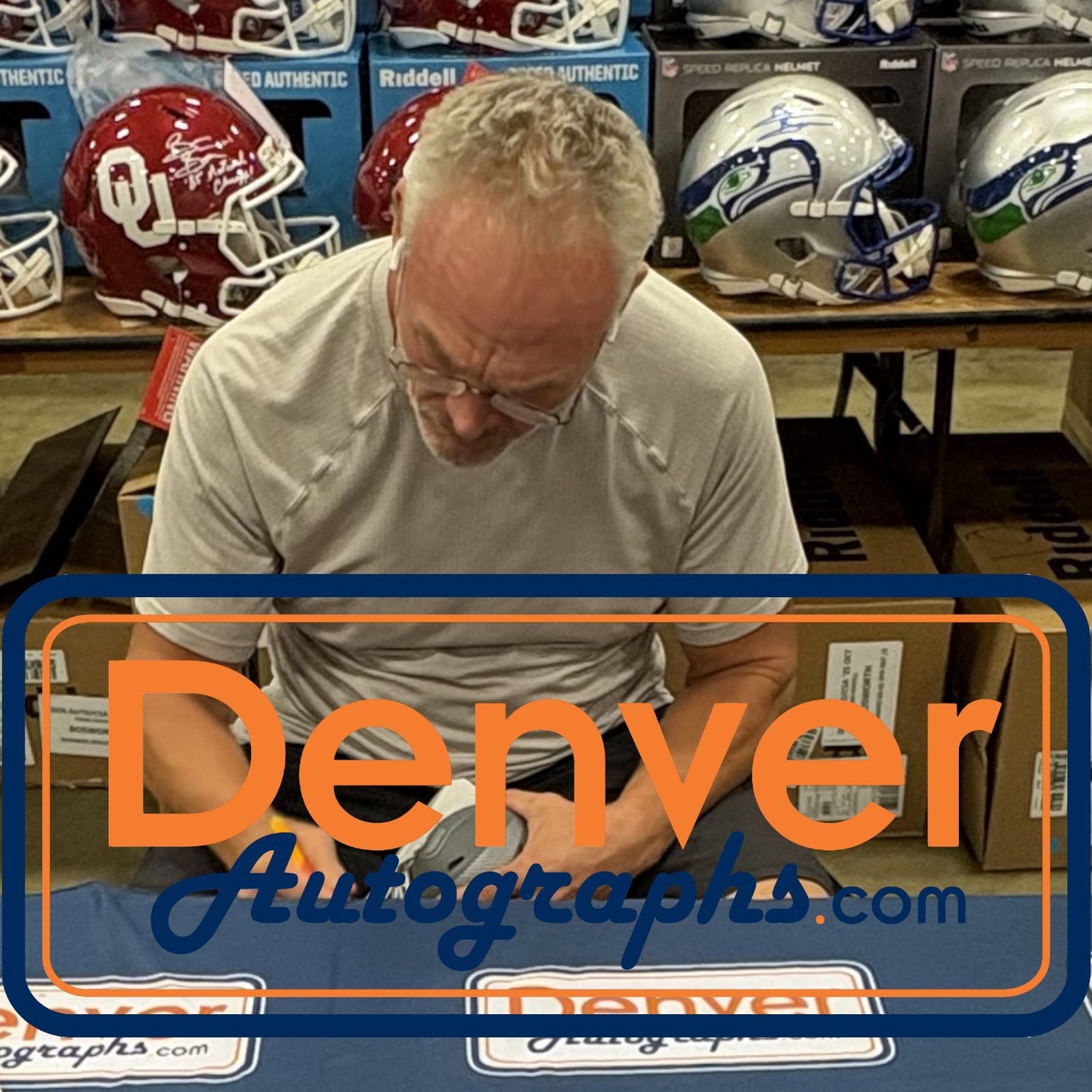 Brian Bosworth Seattle Seahawks Signed Slate Mini Helmet (Beckett)
