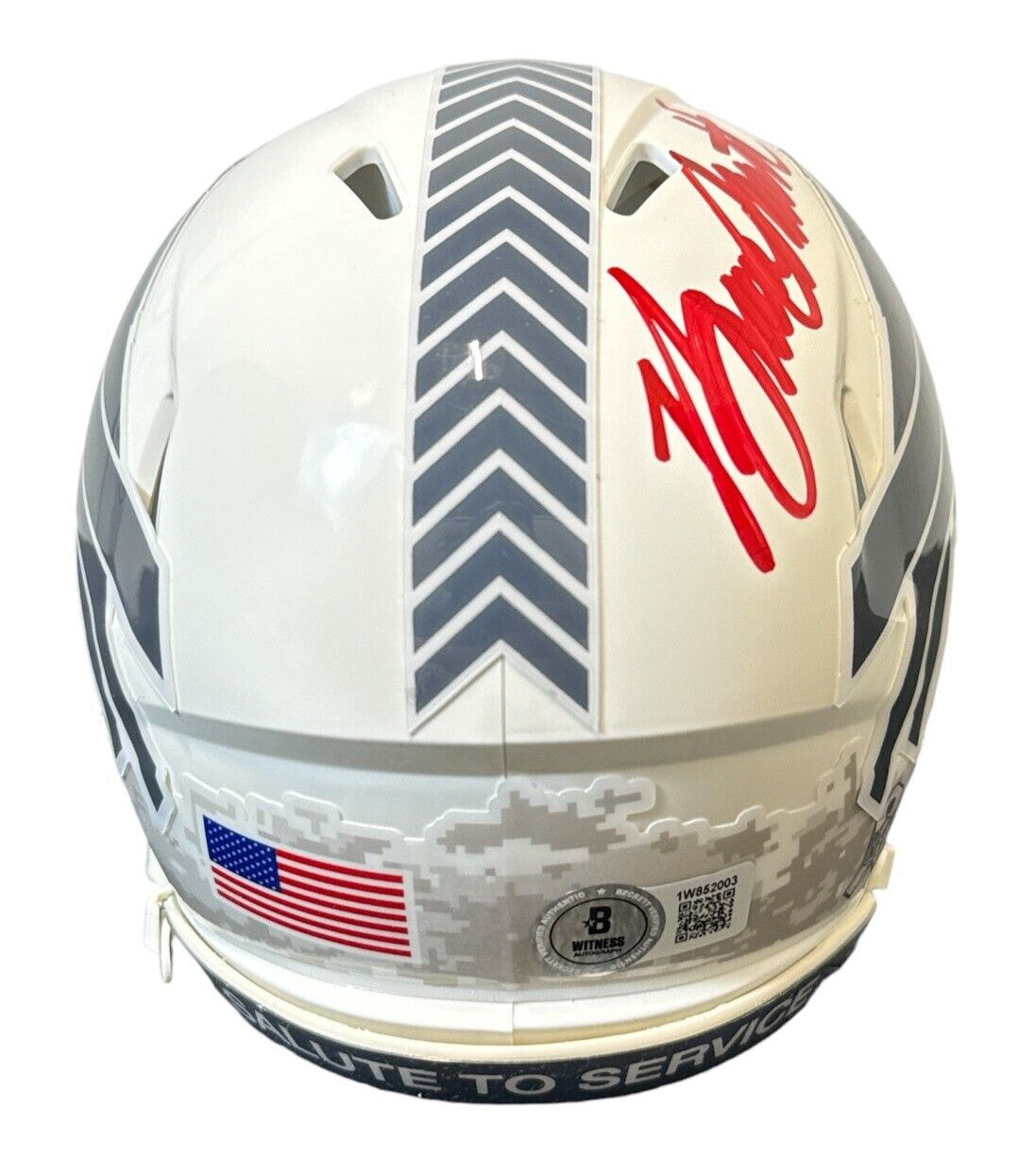 Bruce Smith Buffalo Bills Signed Salute to Service Mini Helmet (BAS)