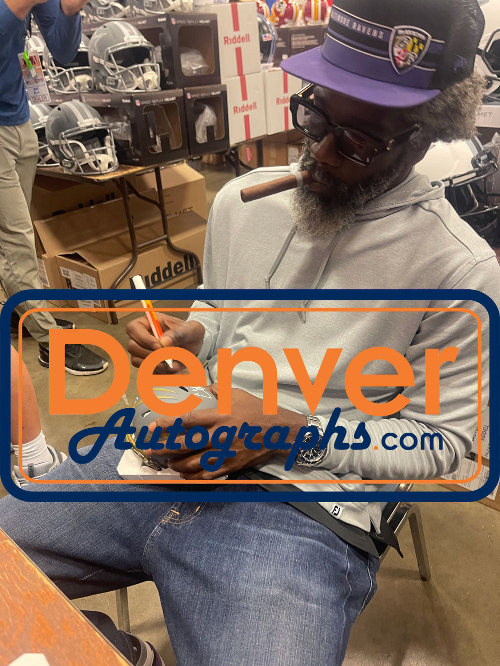 Ed Reed Autographed Baltimore Ravens Slate Mini Helmet