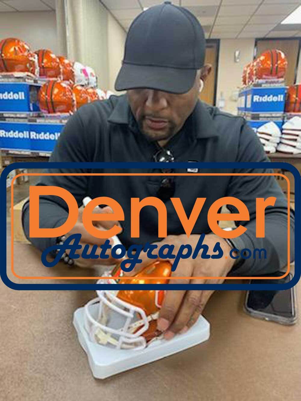 Ray Lewis Miami Hurricanes Signed Flash Speed Mini Helmet Beckett BAS