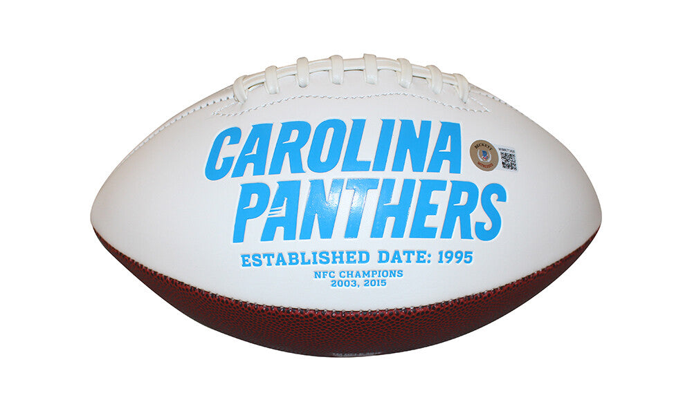 Wesley Walls Carolina Panthers Autographed White Logo Football (Beckett)