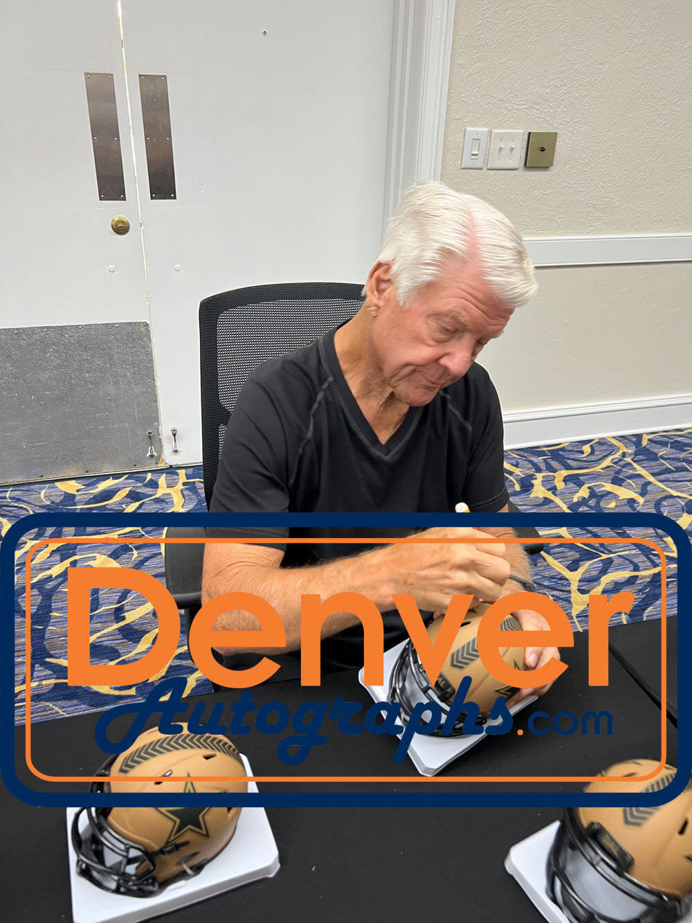Jimmy Johnson Autographed Dallas Cowboys 2023 Salute to Service Mini Helmet