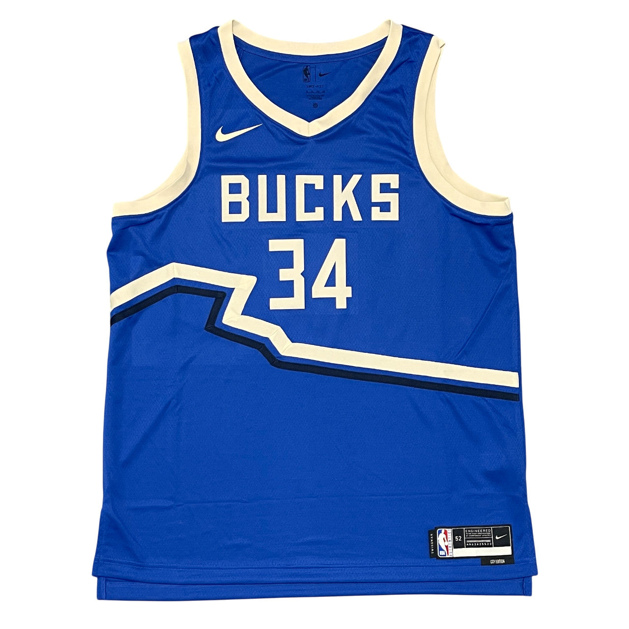 Giannis Antetokounmpo Signed Bucks Nike City Edition Jersey Beckett Witness