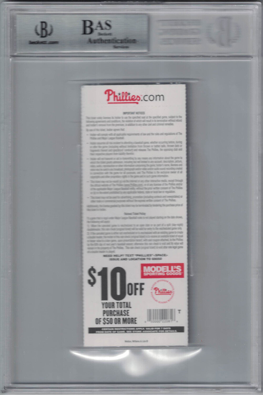 Todd Frazier Signed Cincinnati Reds MLB Debut Ticket Beckett Slabbed
