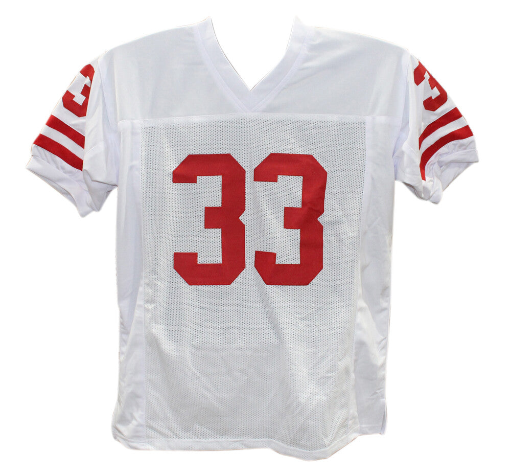 Ron Dayne Signed Wisconsin Style Custom Football Jersey - Heisman 99