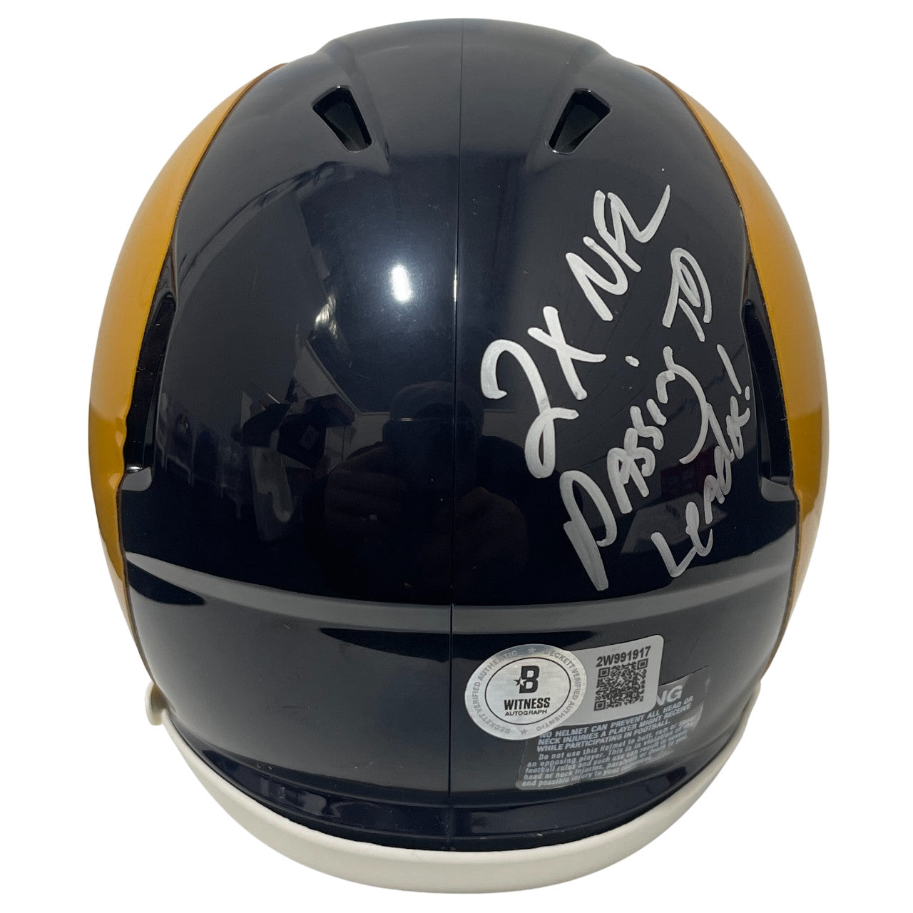 Jim Everett Signed Los Angeles Rams Throwback Mini Helmet Inscribed Beckett