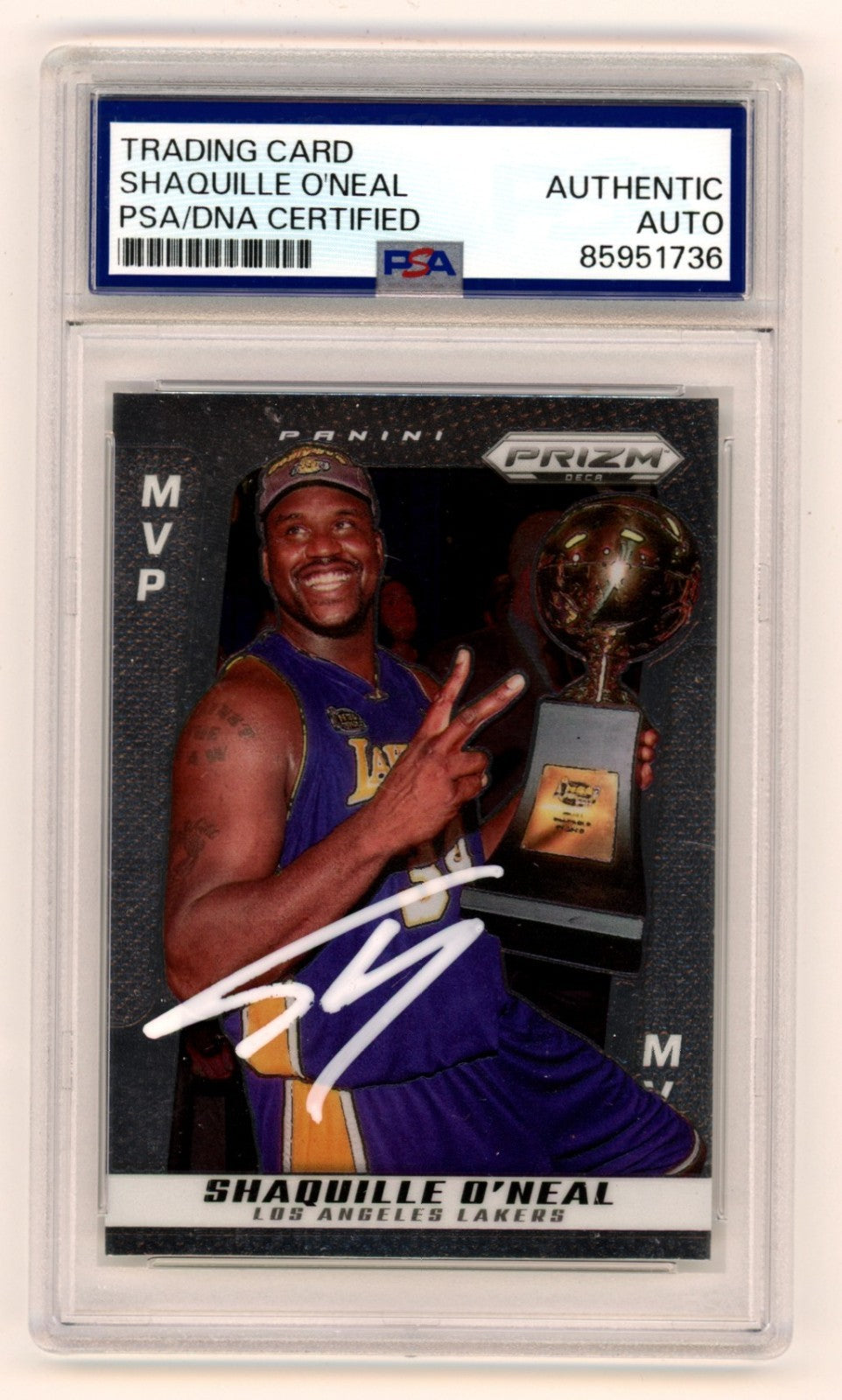 Shaquille O'Neal Signed 2024-25 Panini Prizm Deca #295 MVP Card