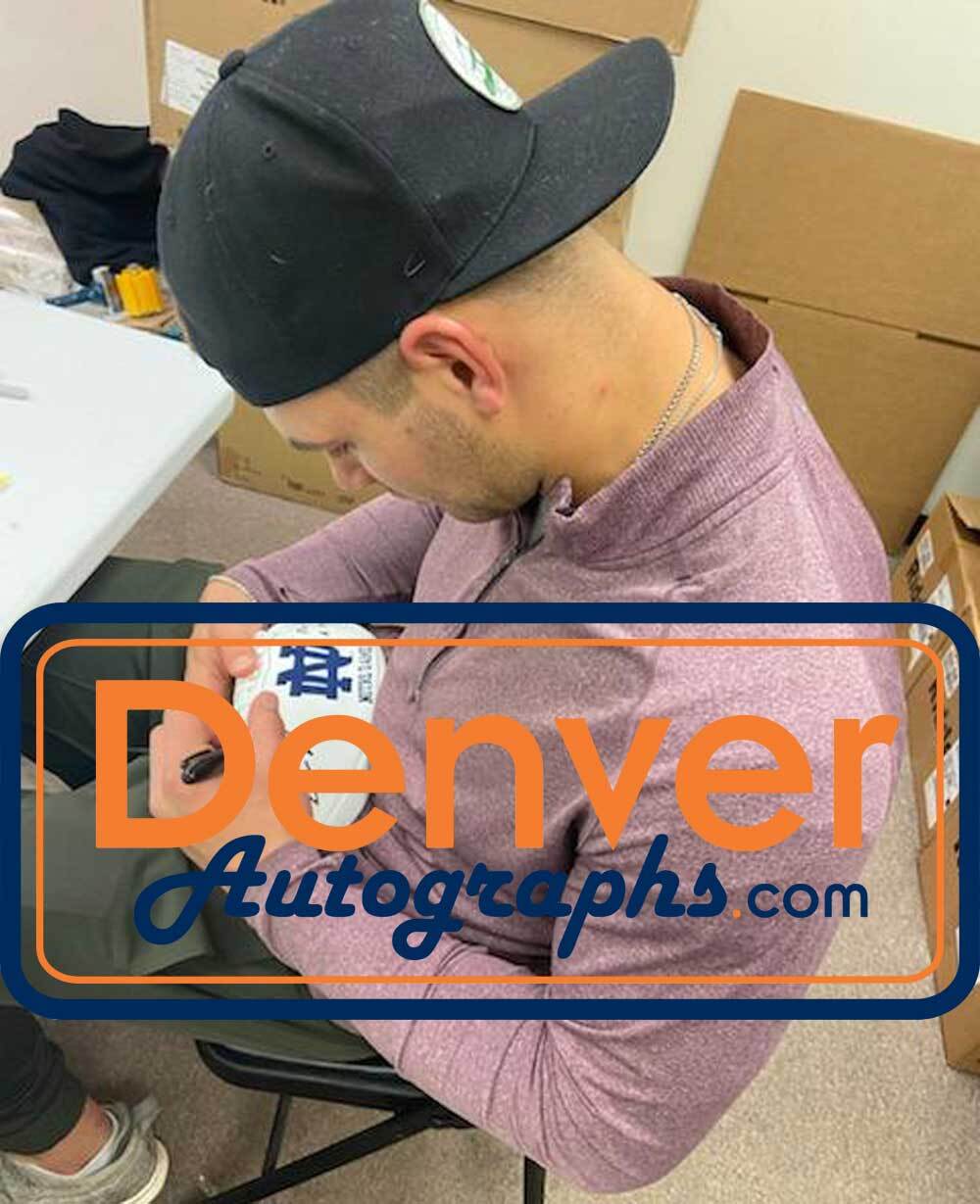 Cole Kmet Autographed Notre Dame Fighting Irish Logo Football