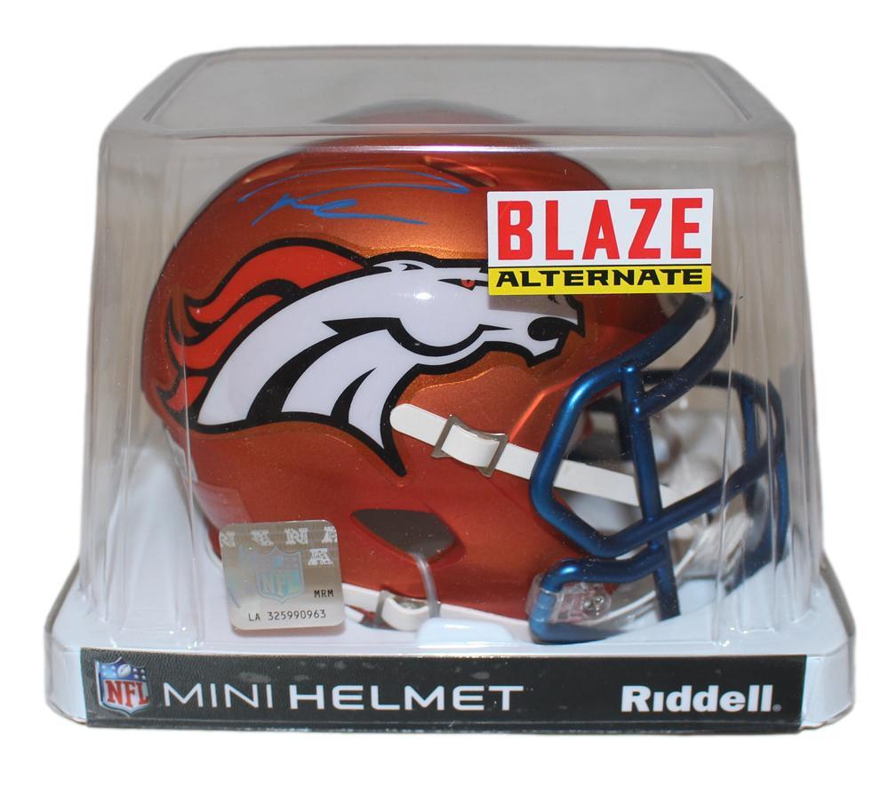 Russell Wilson Denver Broncos Blaze Speed Mini Helmet Autographed