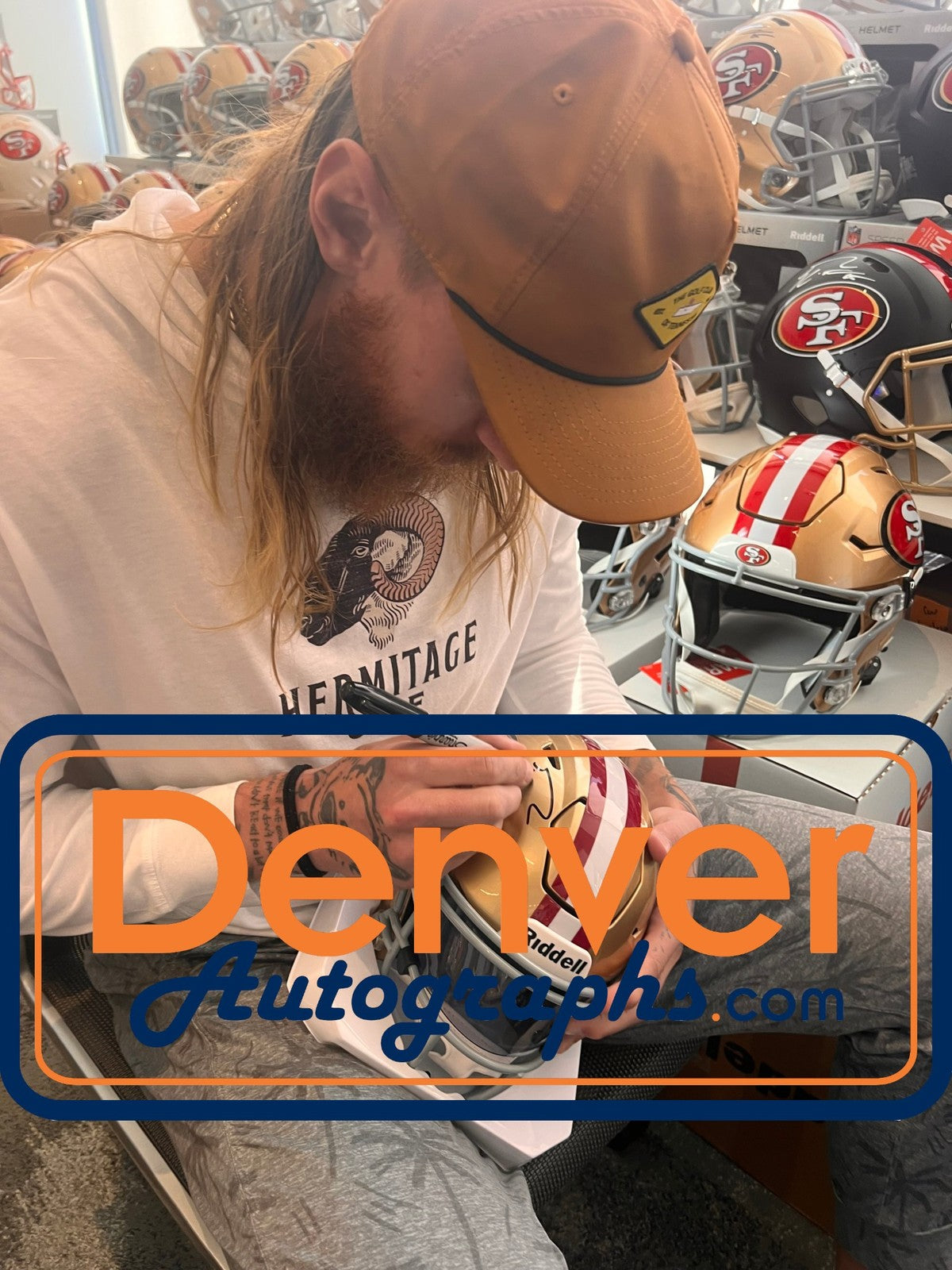 George Kittle Autographed San Francisco 49ers Mid-Size Midi Helmet