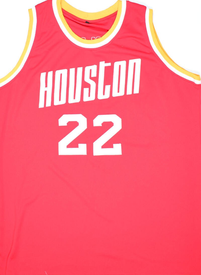 Clyde Drexler Autographed Red Custom Jersey