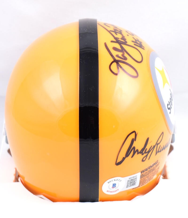 Ham, Lambert & Russell Signed Pittsburgh Steelers 1962 Mini Helmet