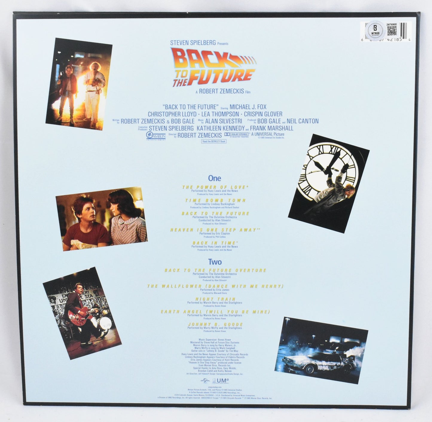 Huey Lewis & Michael J. Fox Signed Back to the Future Blue Vinyl