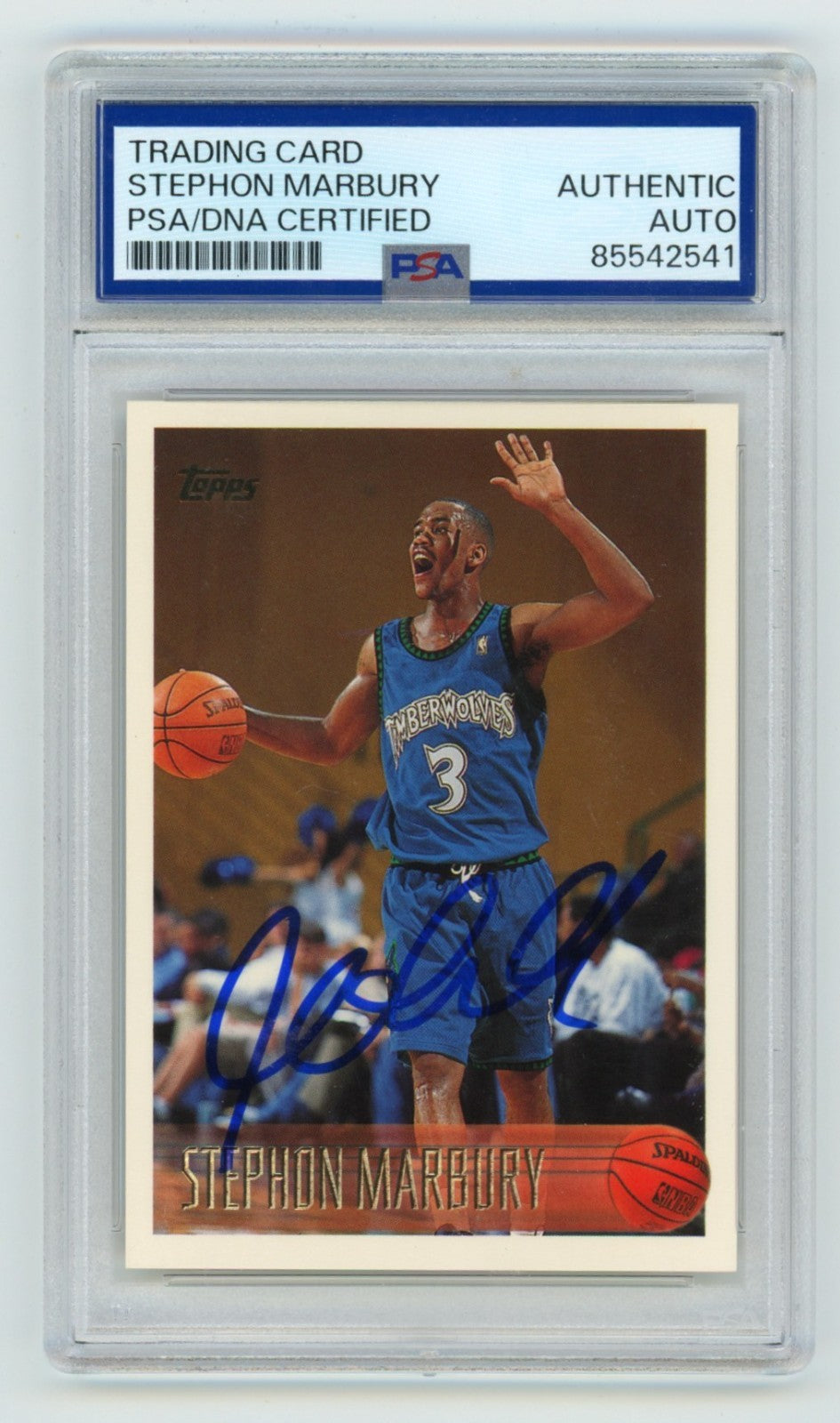 Stephon Marbury Signed 1996-97 Topps #177 Rookie Card PSA Authentic