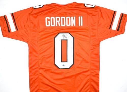 Ollie Gordon II Signed Orange Custom Football Jersey