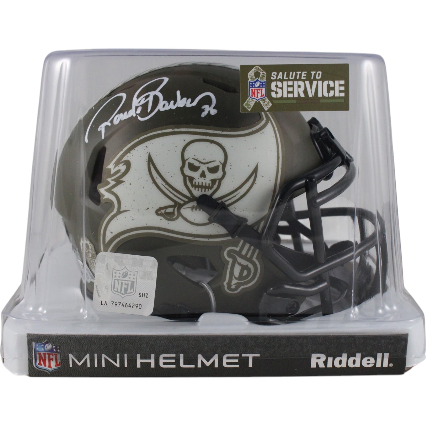 Ronde Barber Autographed Tampa Bay Buccaneers STS Mini Helmet (Beckett)