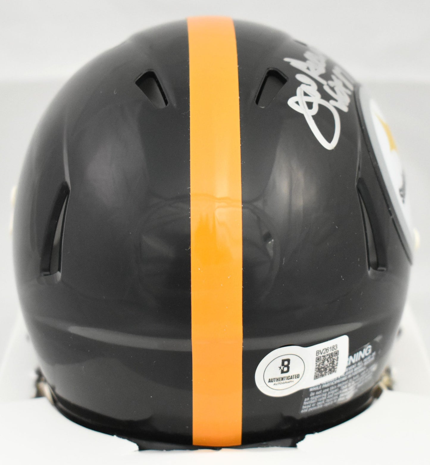 Joe Greene Signed Pittsburgh Steelers Mini Helmet with HOF Inscription